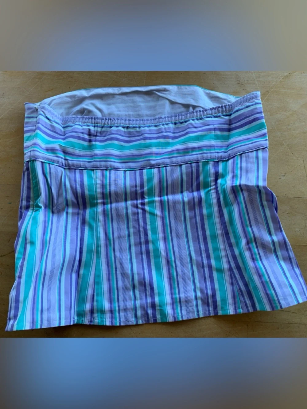 J CREW KATHRYN BROADCLOTH COTTON TUBE TOP New W/ Tags Lilac mint green stripe 8